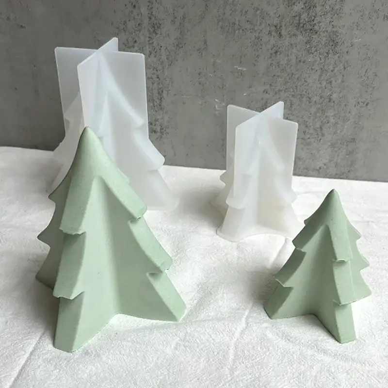 2023 Christmas Tree Silicone Molds DIY Handmade Aromath Gypsum Scented Candle Mould Christmas Decorations Home Decor Crafts