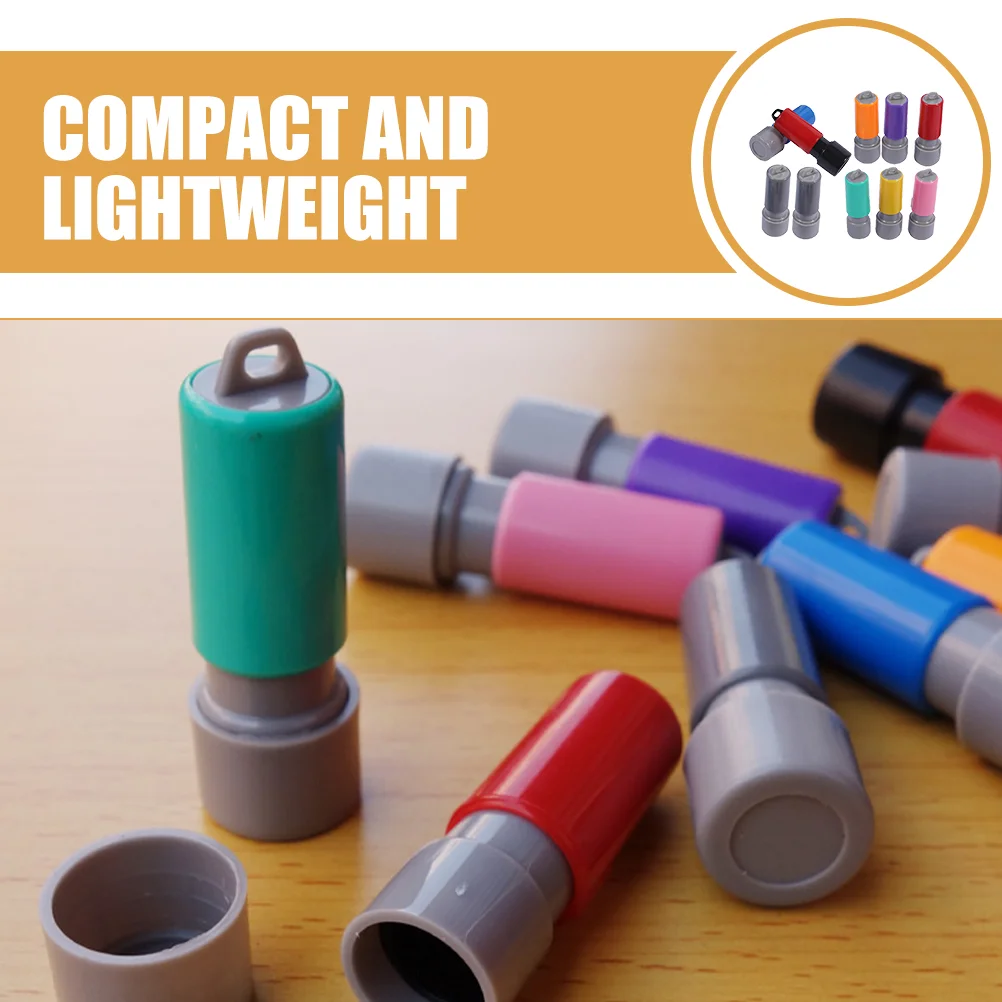 10 Pcs Seal Case Blank Stamps DIY Making Tool Ink Postage with Pad Round Accessory Small