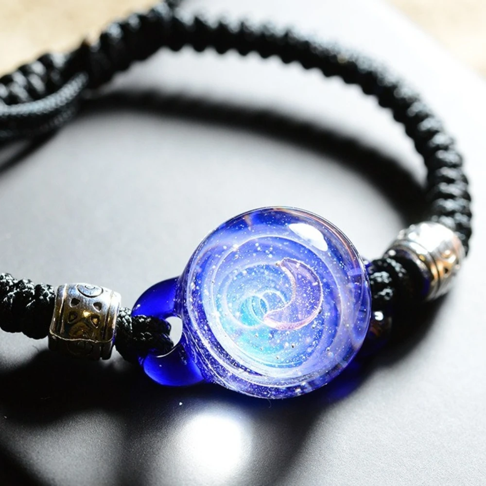 Universe Starry Skyes Glass Bracelets Adjustable Men Women High End Versatile Bracelet Fashion Jewelry Birthday Party Gift