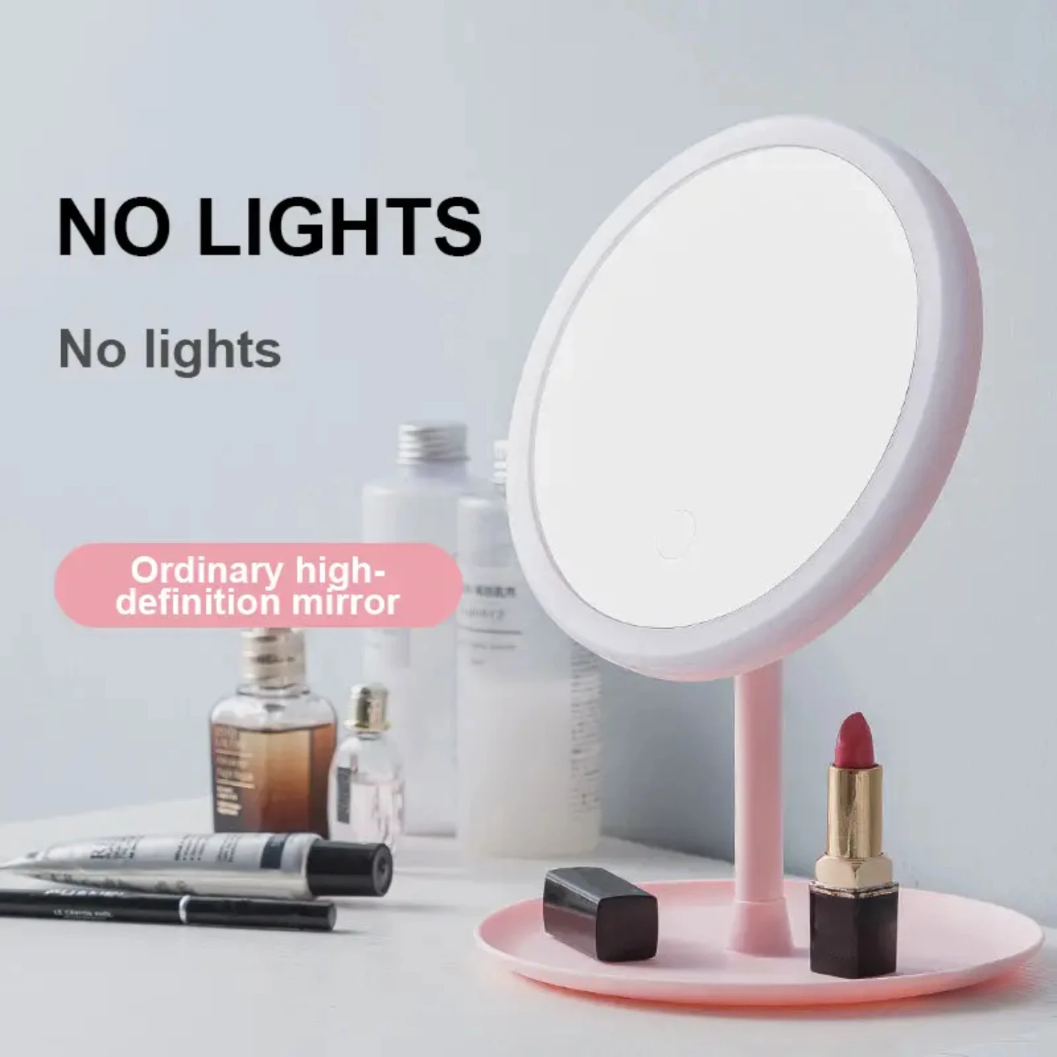 Lighted Touch Screen Plug-in LED Makeup Mirror with Convenient USB Charging Cord for Effortless Makeup Application and Flawless