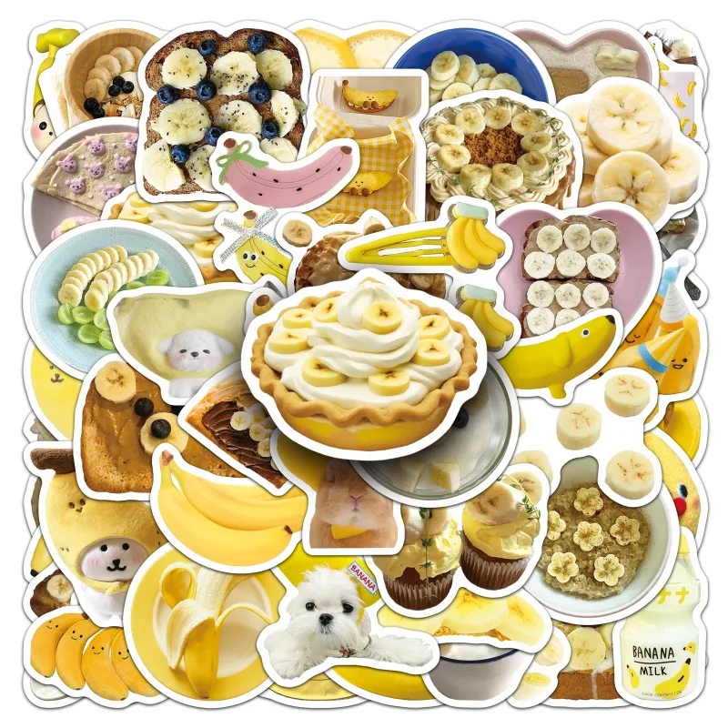 50 قطعة INS عادية الكورية موضة الموز سجل القصاصات مجلة ملصق ديكور ذاتي الصنع الأصفر كولو الكرتون القرطاسية ملصق مائي لوازم الطلاب #5