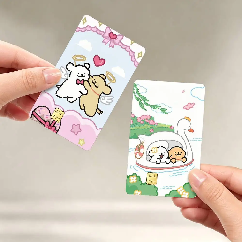 Cartoon Line M-Maltese Dogs Sticker Film Tape Skin for Credit Card Debit Card Waterproof