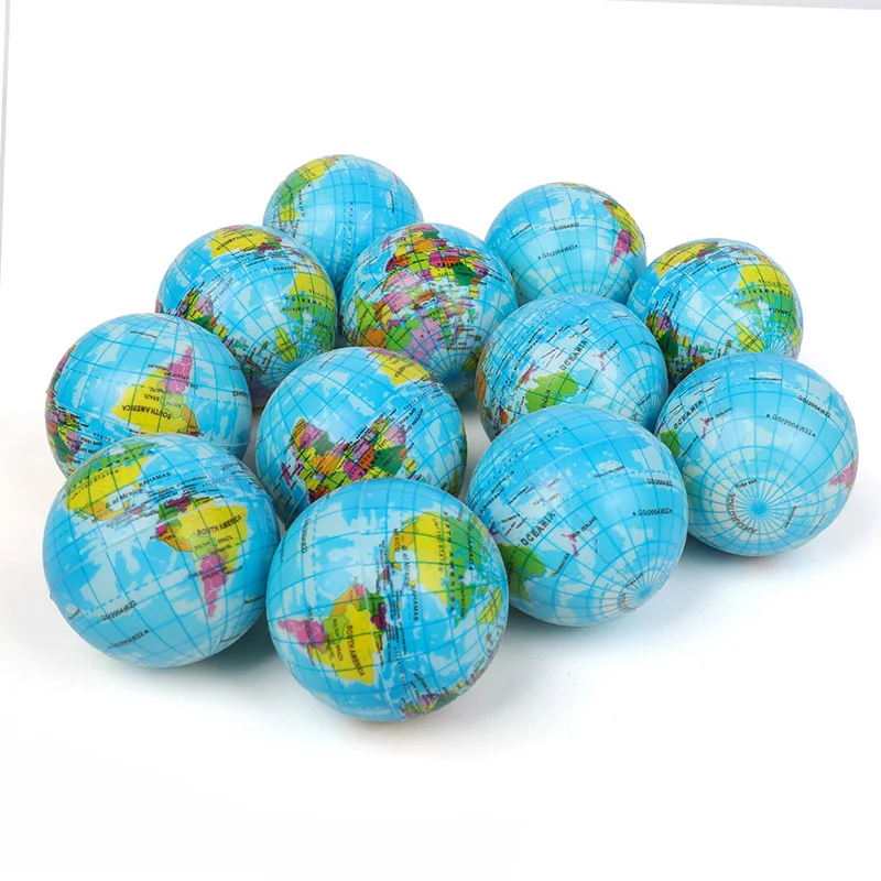 

6/12pcs Soft Earth Squeeze Toys Stress Relief PU Foam Ball For Kids Birthday Party Favors Pinata Filler Adults Christmas Gift