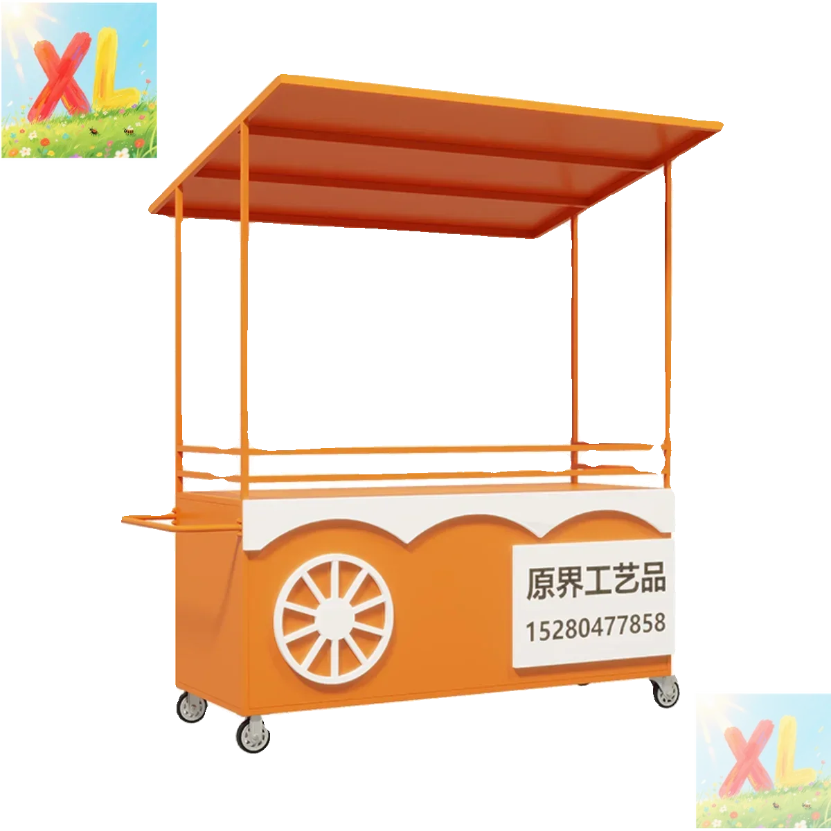 

European mobile wrought iron flower car night market stall market stall square stall Internet celebrity cart