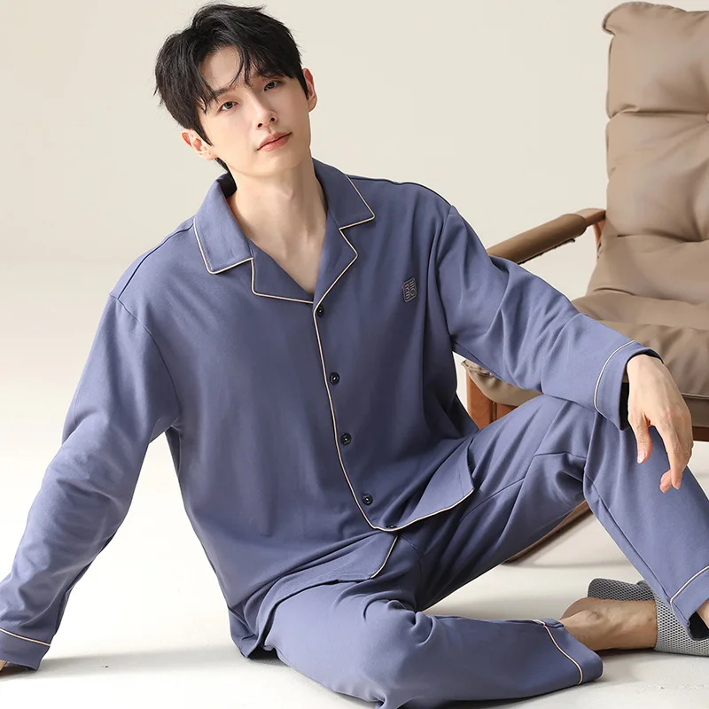 

Modal Cardigan pajamas men's spring and autumn 2025 new cotton loungewear boys and teenagers plus size L-4XL Sleepwear pijama
