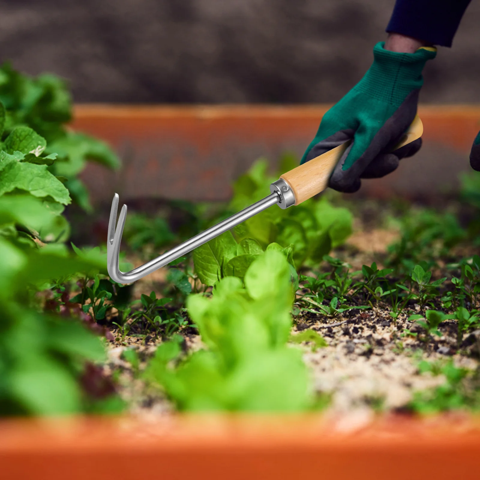 

Hand Weeder Tool Manual Weed Puller With Wooden Handle For Garden Soil Loosening Plant Transplanting Removing Tools