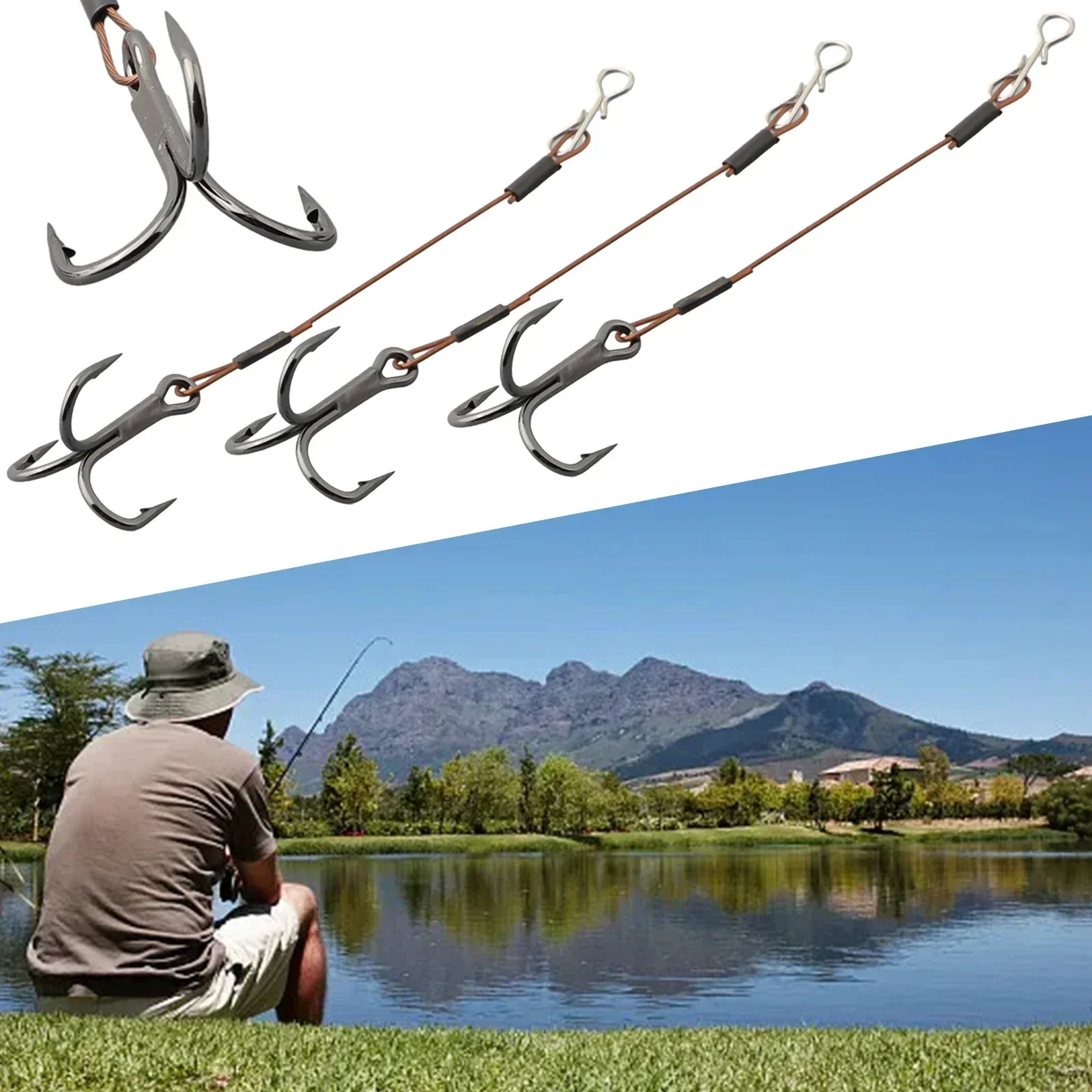 3pcs  3.5/5.5cm Stainless Steel Reverse Treble Hooks For Pike Perch Bass-Predator Lure Fishing