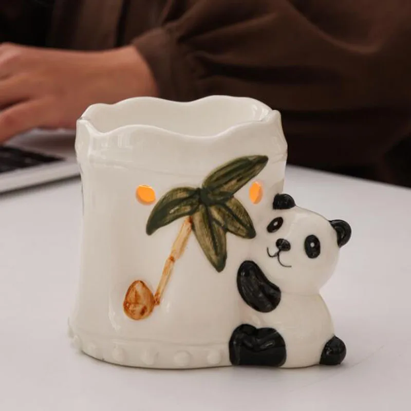 Nordic Style Ceramic Essential Oil Burner Cute Panda Design Aromatherapy Burner Indoor Fragrance Censer Home Decor
