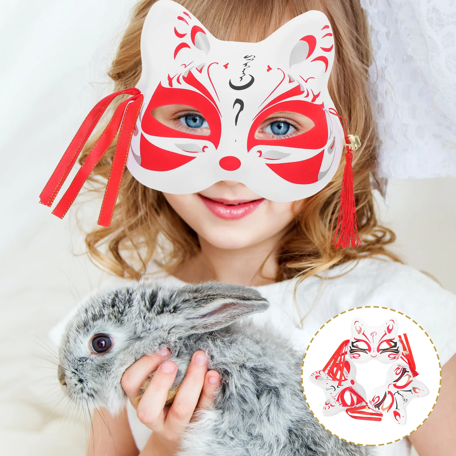 

3Pcs Half Face Cat Mask Cosplay Animal Masks Masquerade Party Costume Dress Up Photo Prop Cat Mask for Party Photo Props