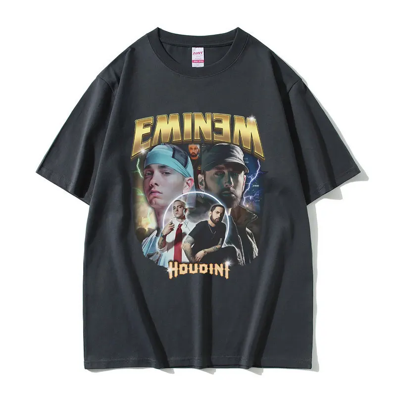 Rapper Eminem Houdini Hip-hop Oversized T Shirt Men's Vintage Tshirt Men Women Hip Hop Fashion Casual T-shirts Tops Short Sleeve