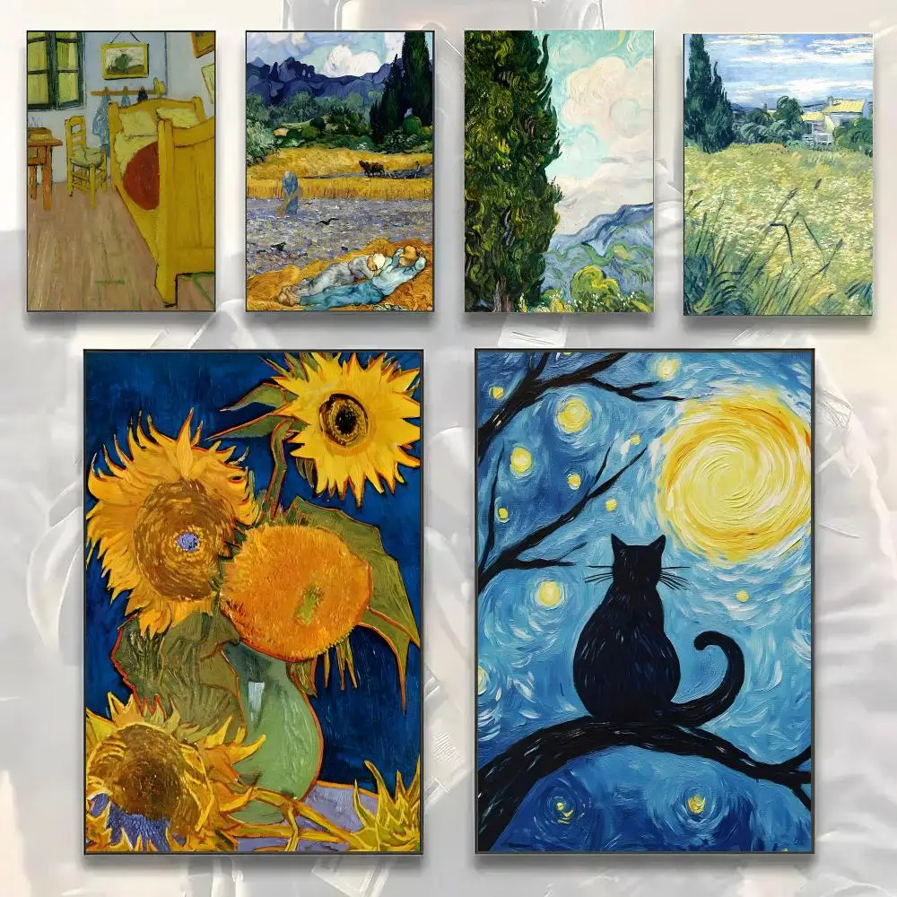 Artist V-Vincent Willem Van Gogh Poster Painting Prints Wall Art Picture Film Room Home Bar Cafe Decor Home Mural