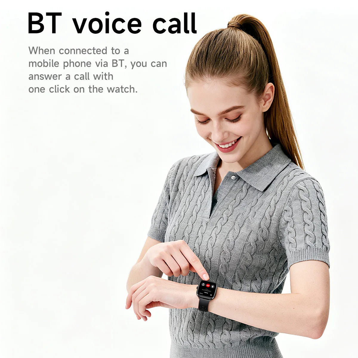 HOCO Y36 1.72 inch TFT Touch Screen Call Version Smart Watch Heart Rate Sleep Oxygen Sport Monitoring Smartwatch IP67 Waterproof view 4
