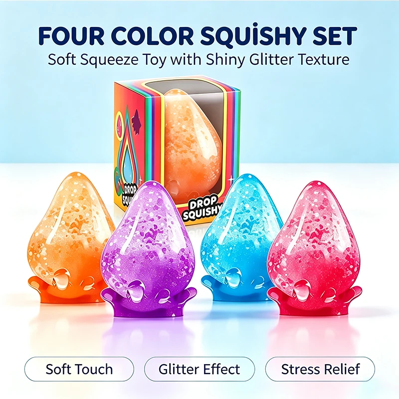 Drop Squishy Blind Box Decompression Toy Stress Relief Squeeze Fidget Gadget Hobby Collectible Squish Item for Daily Mood Relax