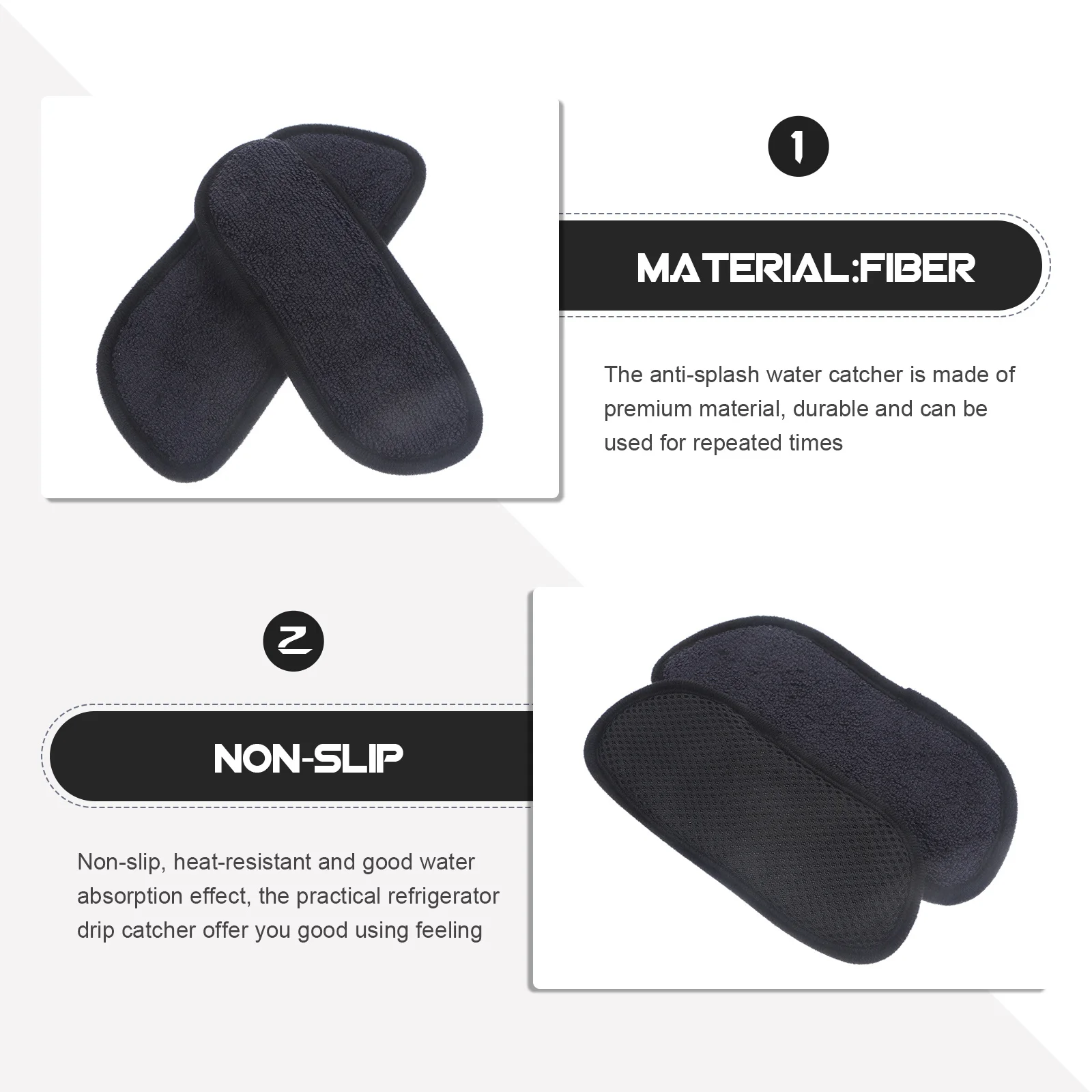 

2Pcs Water Dispenser Drip Catcher Premium Absorbent Mats Non-Slip Heat Resistant Refrigerator Drip Tray Protector Fridge