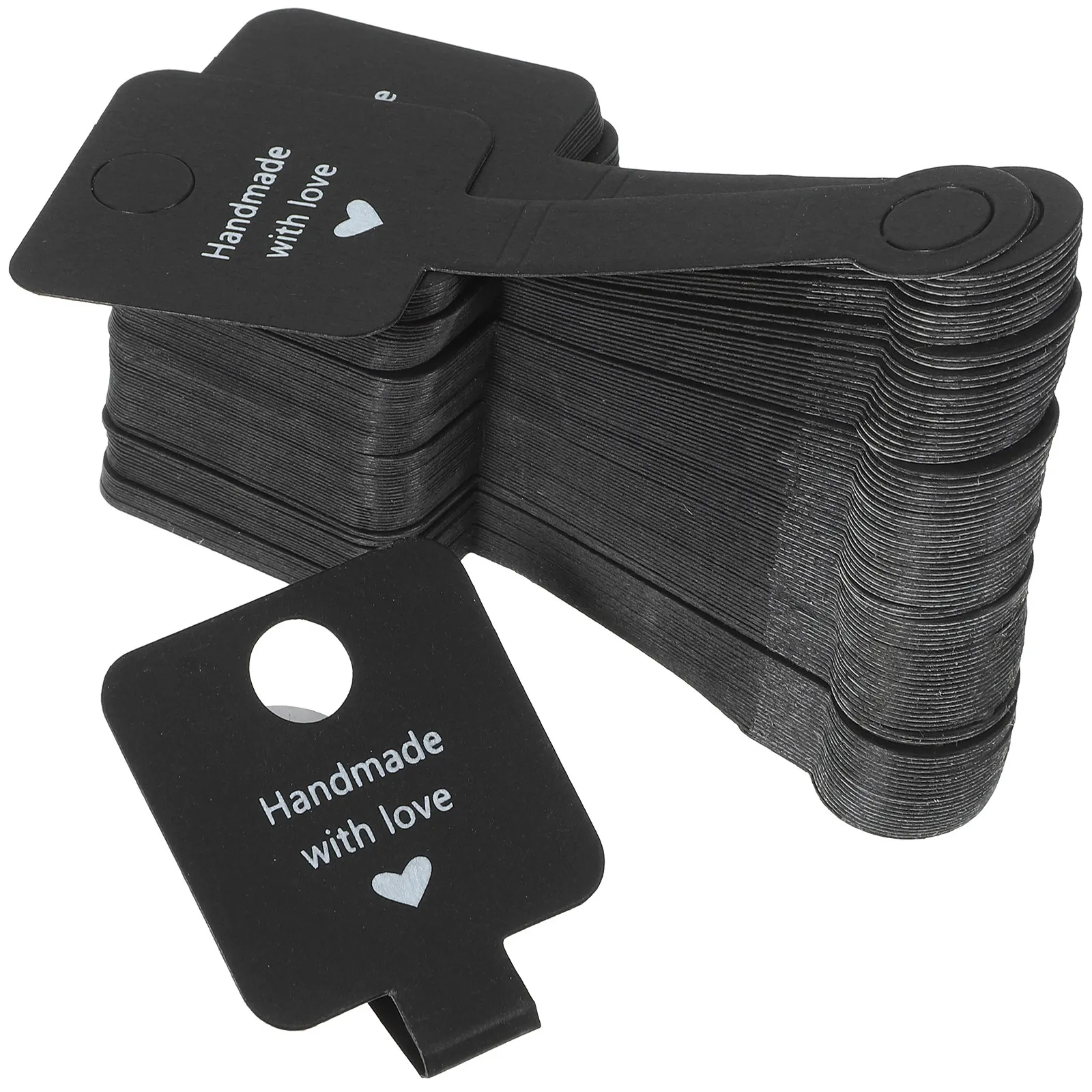 

100Pcs Sturdy Kraft Paper Jewelry Display Cards for Necklace Bracelet Ring Display Packaging Small Business Craft Supply Tag