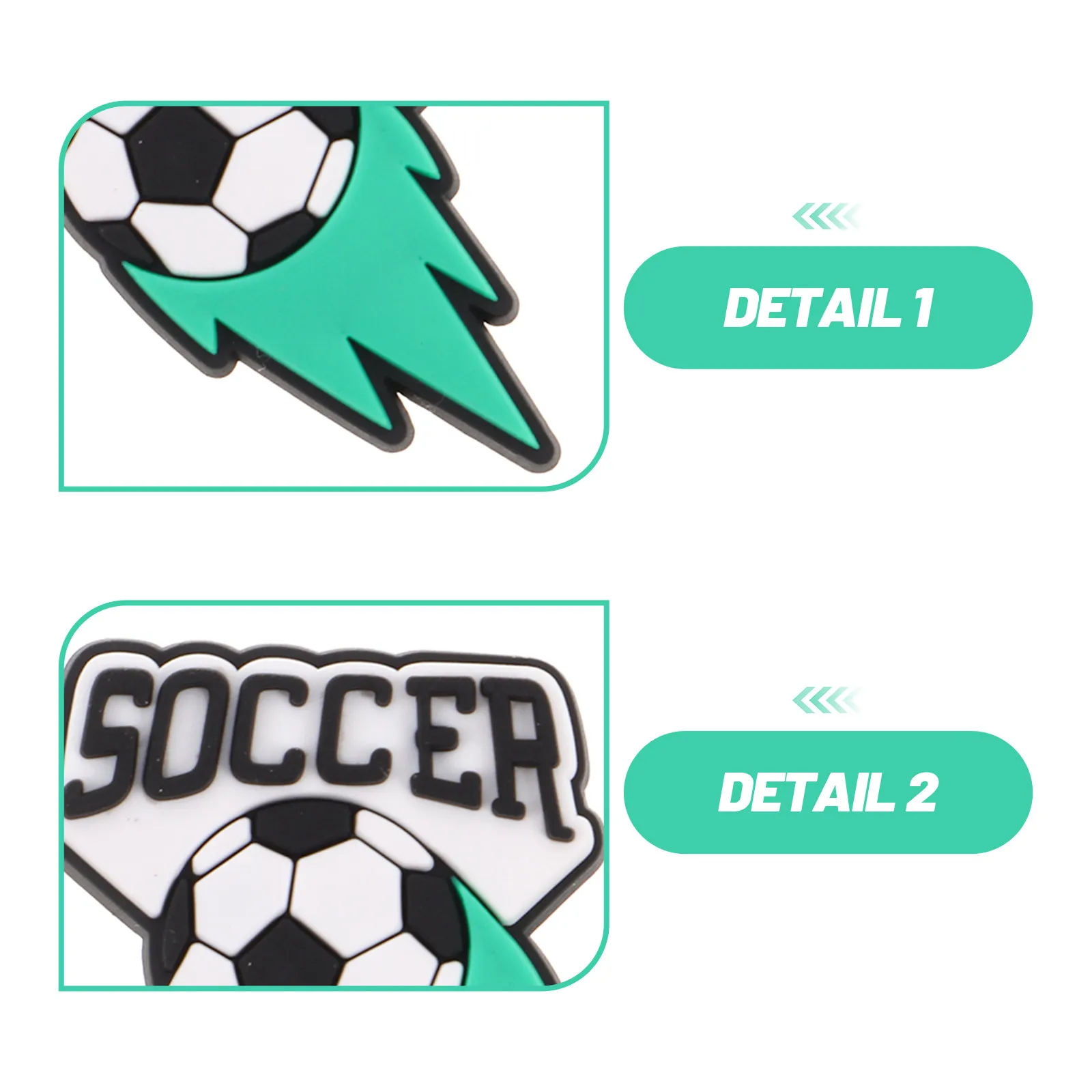 40Pcs Soccer Pencil Topper PVC Pen Clips Football School Supplies Classroom Reward Stationery Clips Notebook Accessories World
