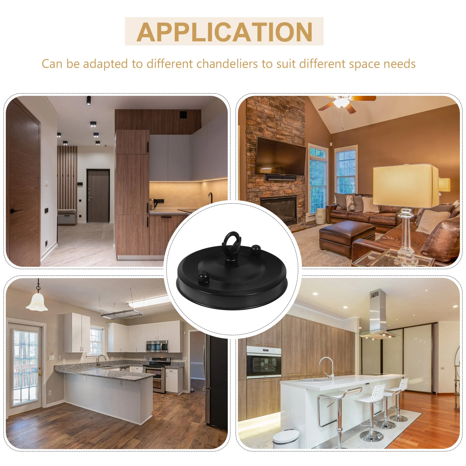 

2Pcs Ceiling Canopy Plate Metal Fixture Mounting Plate for Pendant Chandelier Retro Industrial Style Decor