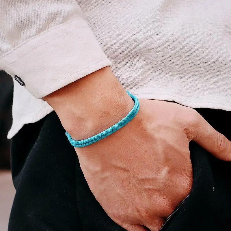 New Handmade Adjustable Rope Bracelet Men 4mm Thin String Relationship Braclet Gift For Him Lucky Thread Brazalete Pulseira image 3
