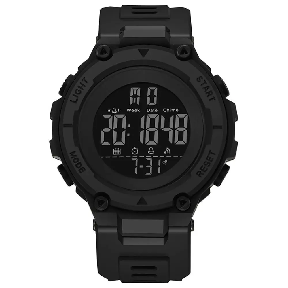빛나는 알람 시계가있는 간단한 다기능 전자 시계 캐주얼 디지털 시계 LED 스크린 손목 시계 야외 스포츠