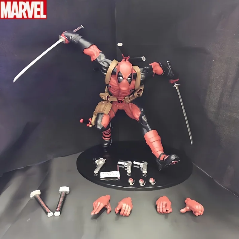 

Marvel Deadpool Anime Action Figure The Avengers X-men Wade Winston Wilson Desktop Collection Model Figurine Toys Gifts