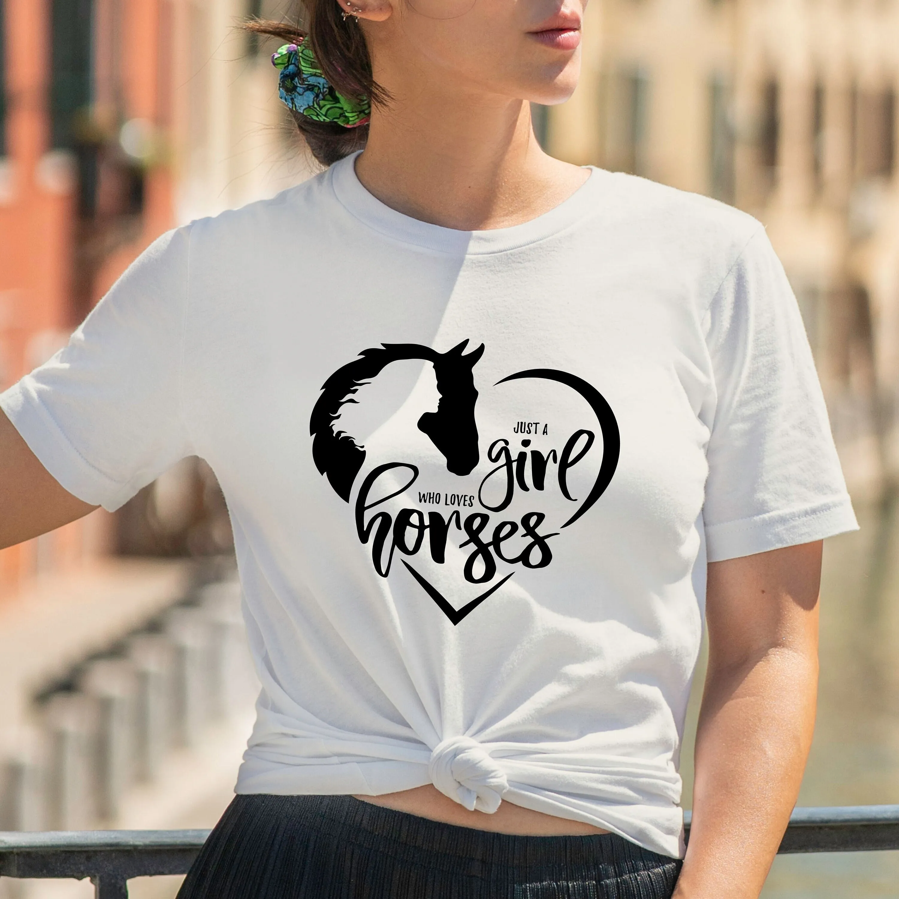 Just a Girl Who Loves Horses Cowgirl T Shirt Fam Life Rodeo Farm Animal Lover For Her Horse Riding