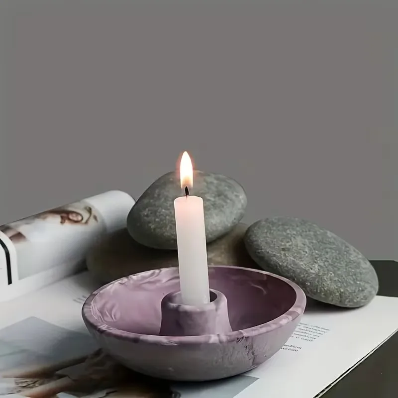 DIY Handgefertigte Runde Kerzenhalter-Plattform Kerzenständer Beton-Keramik-Gießform Harz-Kerzenhalter Bastelform