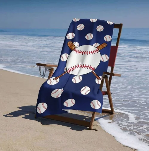 Soft Comfortable Softball Splash Paint Beach Towel Dry Large Size Summer Beach EssentialsTravel Essentials Travel Accessories