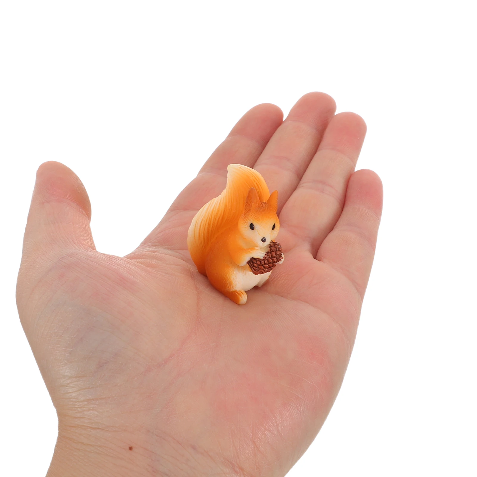 

7pcs Mini Squirrel Figurines Resin Micro Landscape Decor Diy Moss Ornament For Christmas Village Cupcake Topper Outdoor Lawn