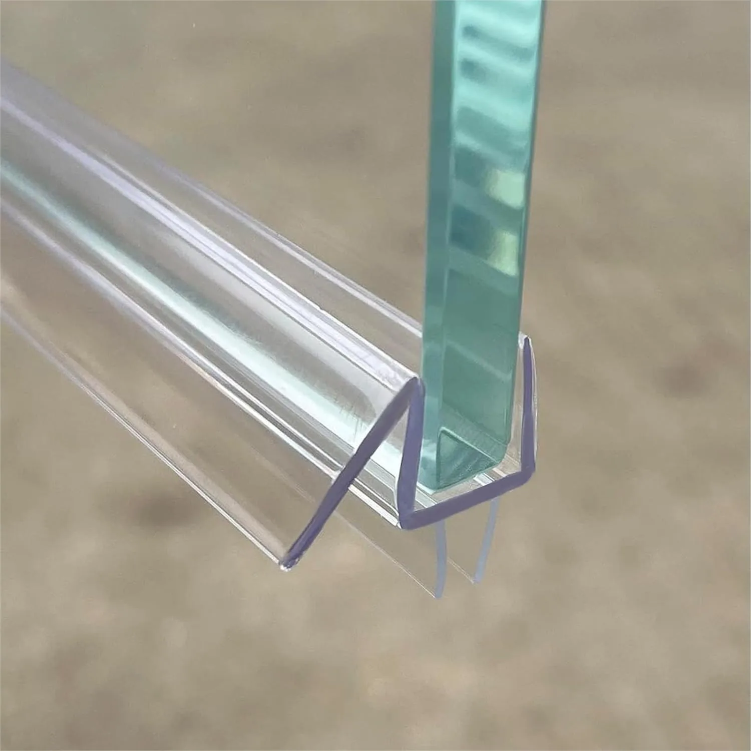 

36" Shower Door Bottom Seal Strip for 1/4" (6mm) Glass – Clear Polycarbonate Shower Door Sweep, One Pack
