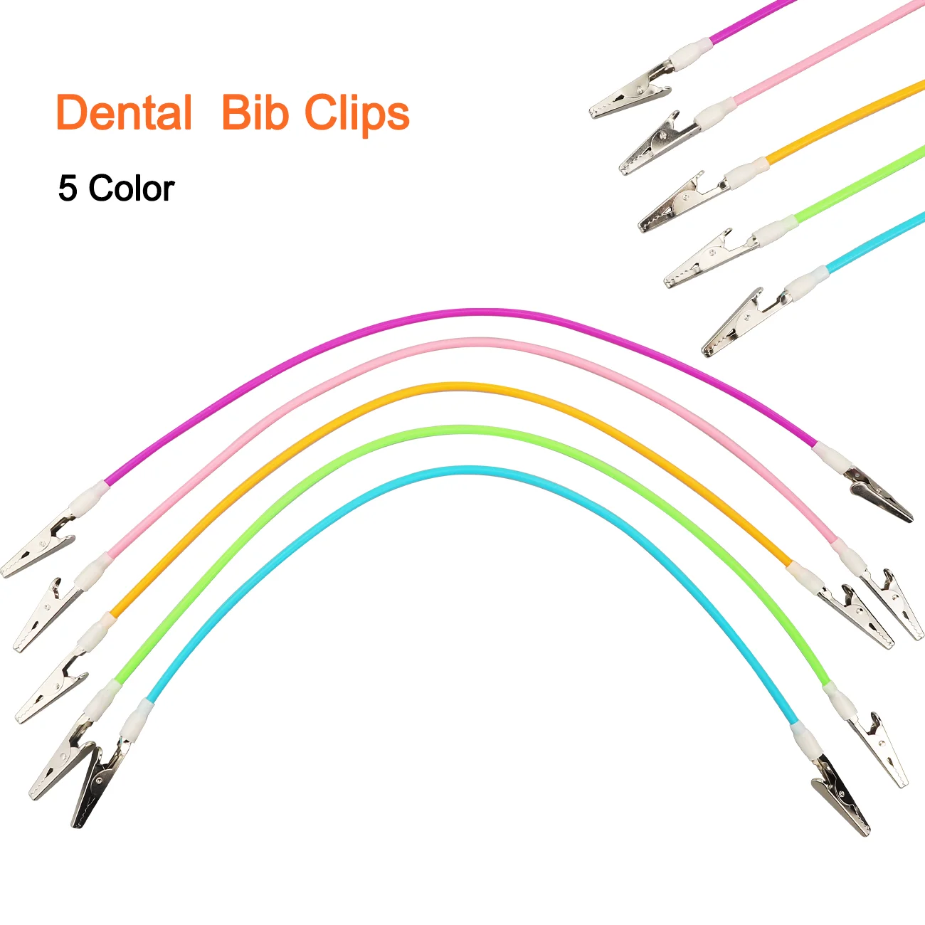 

Dental Supplies Material 5 Color Scarf Clip Colored Silicone Bib Clips Spring Rope Clip Tool Instrument