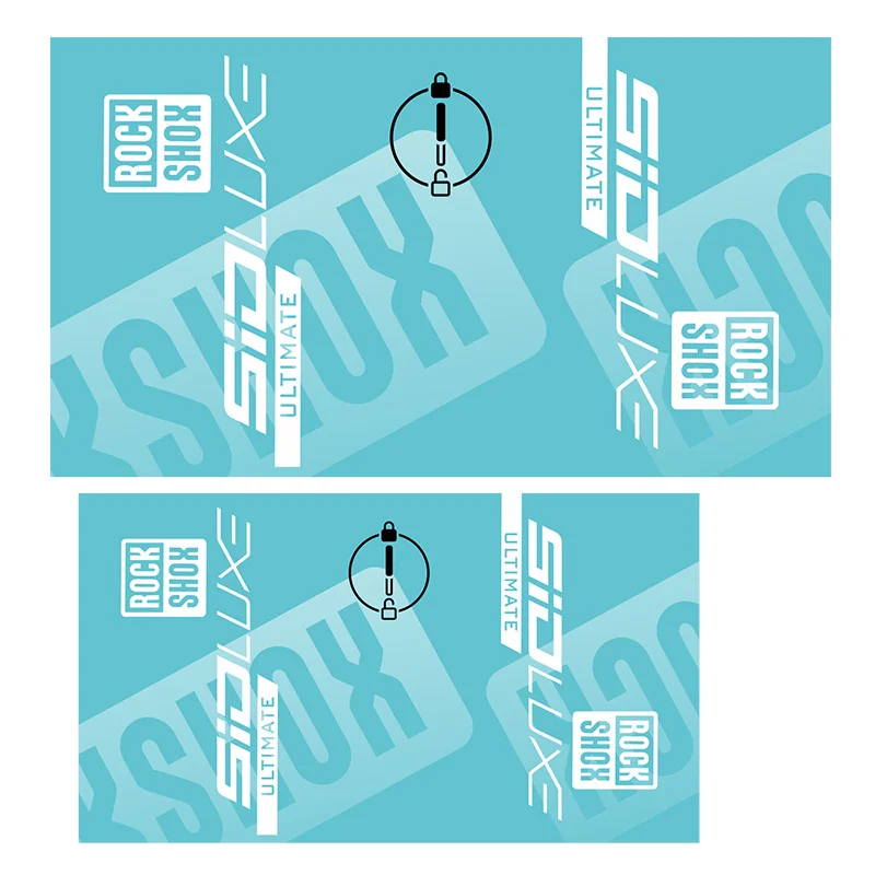 مجموعة واحدة من ملصقات الفينيل "SIDLUXE Ultimate Rock Shock" باللون الأزرق - ملصق DIY لملحقات الكمبيوتر المحمول الداخلي للدراجة