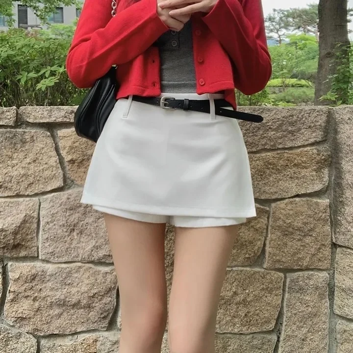 Korean Style High Waist Safety Pants Short Skirt Pants City Walk Suitable for 18-24 Years Old Women Standard Fit Short Skirt
