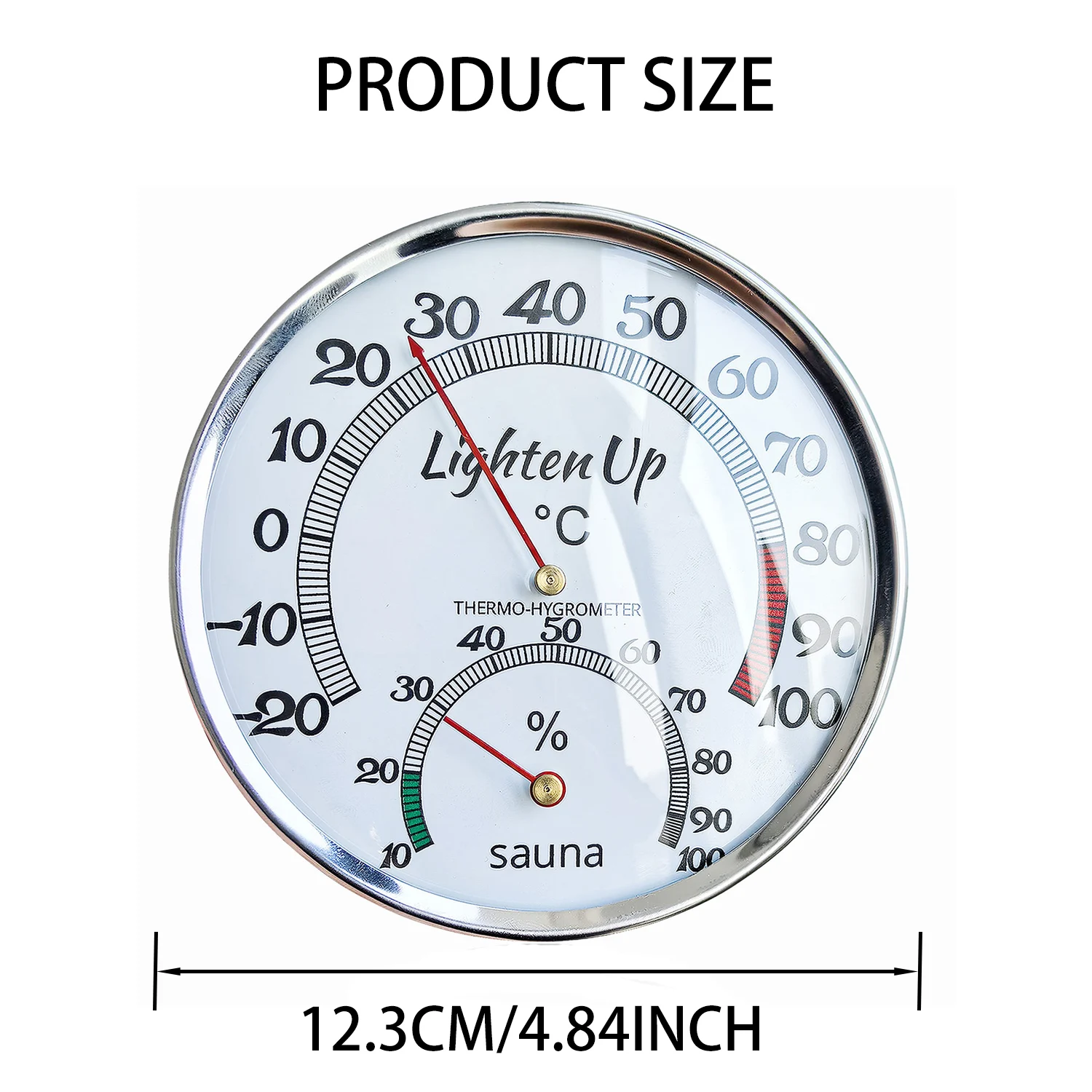 Stainless Steel Case Steam Sauna Thermometer Hygrometer In room accessories