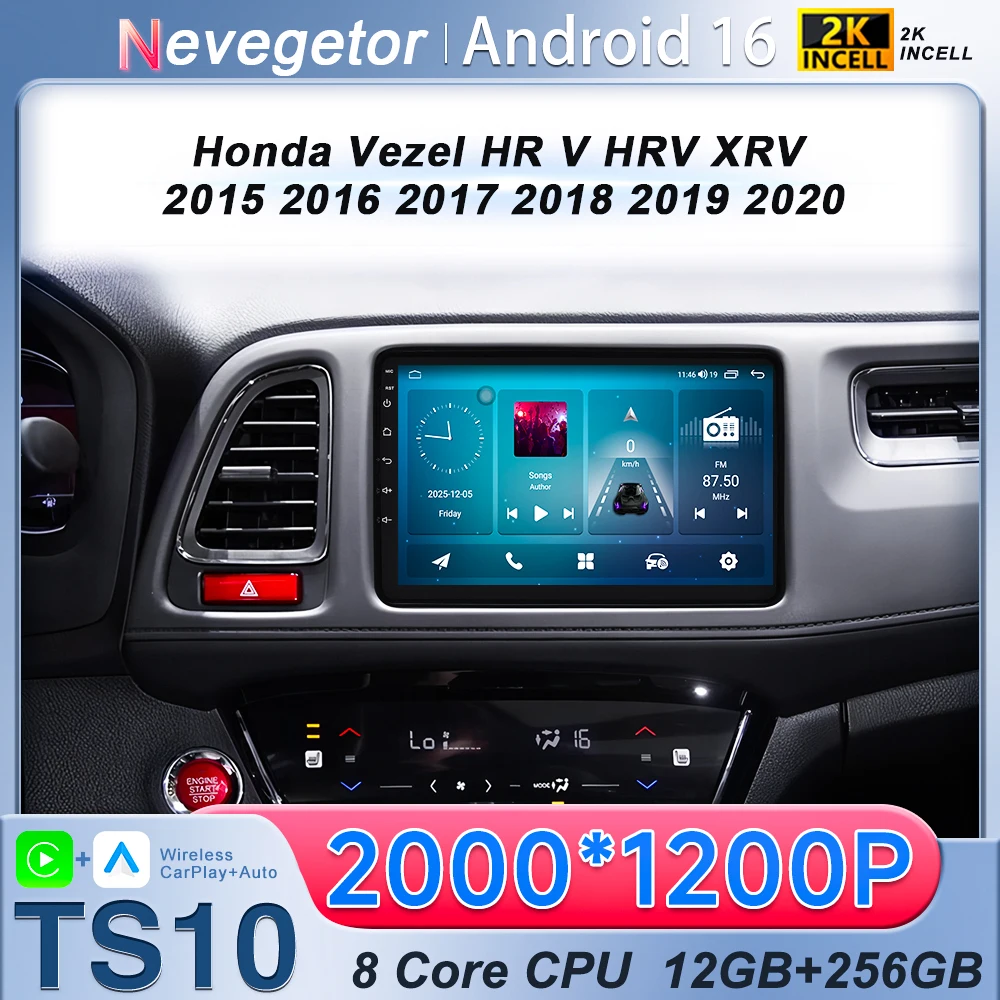 

Android 16 Car Radio For Honda Vezel HR V HRV XRV 2015 2016 2017 2018 2019 2020 Multimedia Stereo Player GPS Navigation Carplay