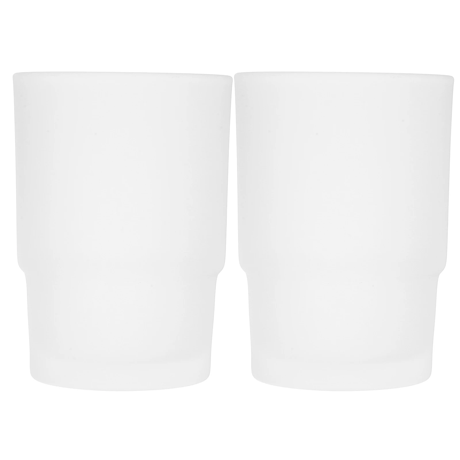 

2 Pcs Glass Toothbrush Cups Clear Holder Bathroom Supplies Drinking Mugs Home Hotel Use Durability Nonslip Grip Design