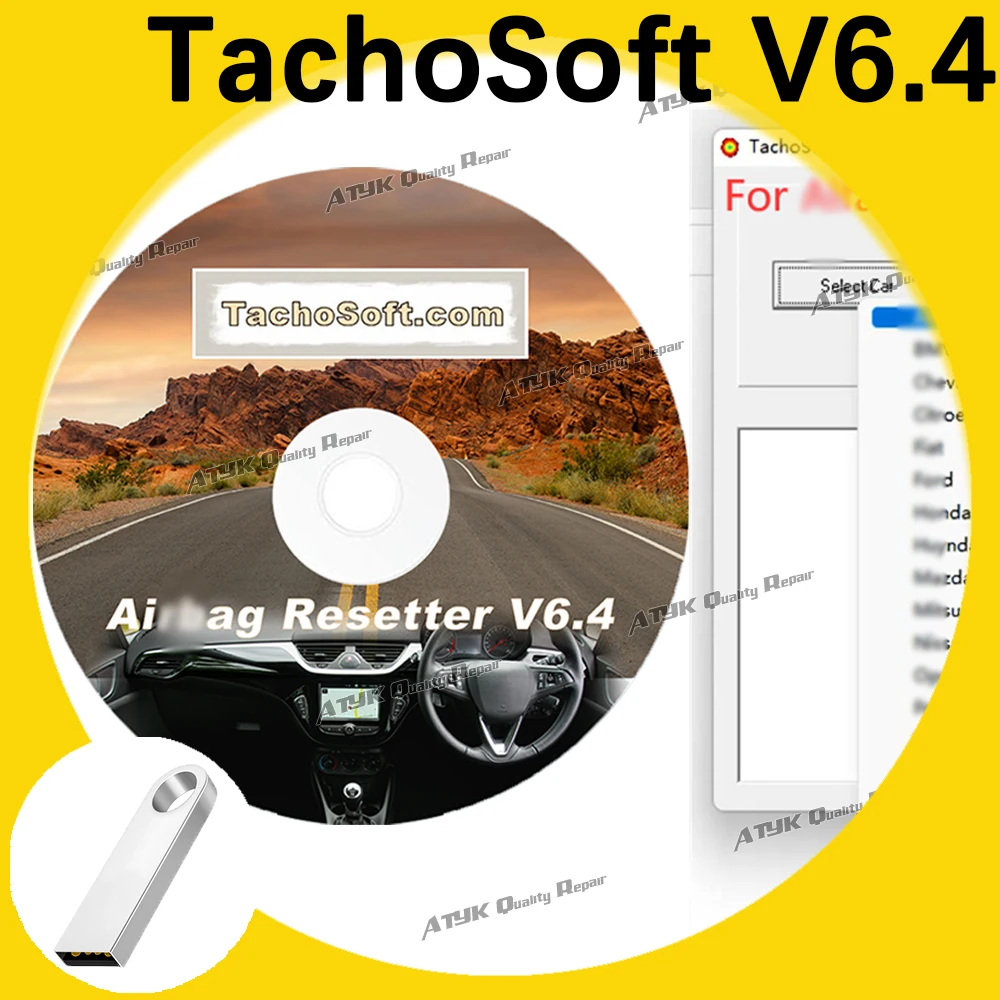 Reiniciador de bolsas de aire Tachosoft V6.4, herramientas de inspección, mantenimiento de automóviles, reiniciador de bolsas de aire 6,4, equipo de reparación, escáner obd2 automático