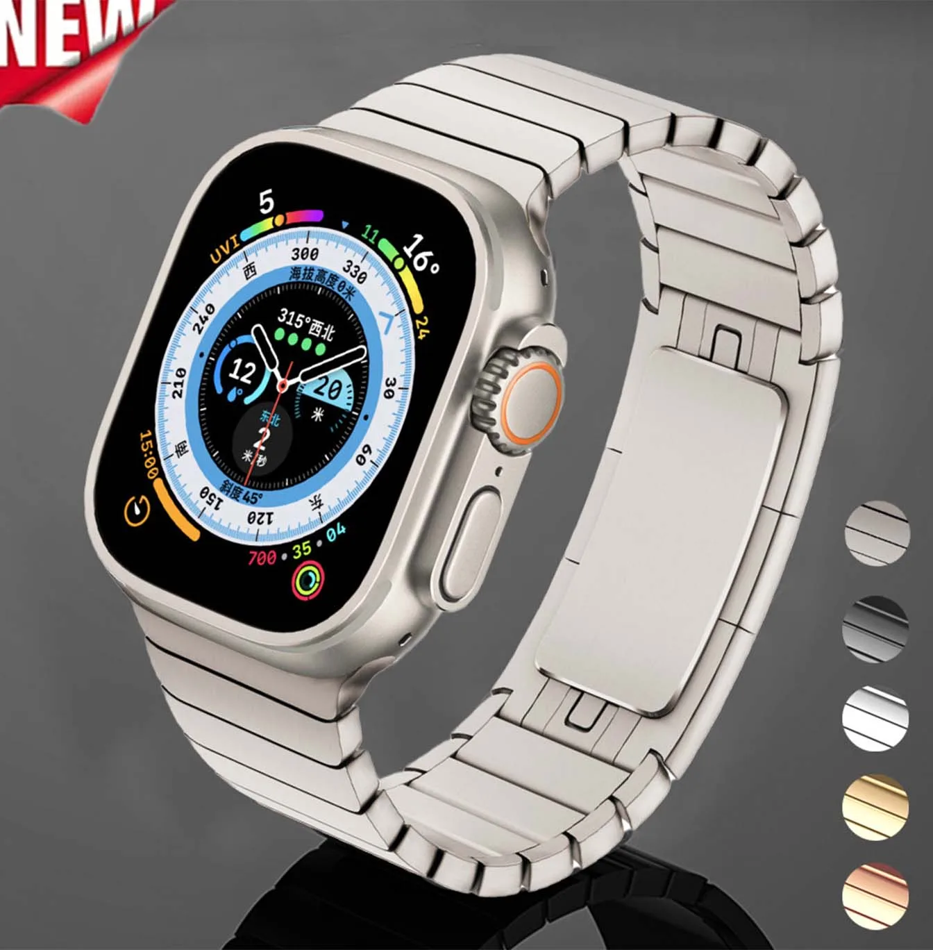 

Stainless Steel Band for Apple Watch Ultra 2 49mm 46mm 45 44 42 Luxury Metal Frost Strap Bracelet for IWatch Series10 9 8 7 6 SE