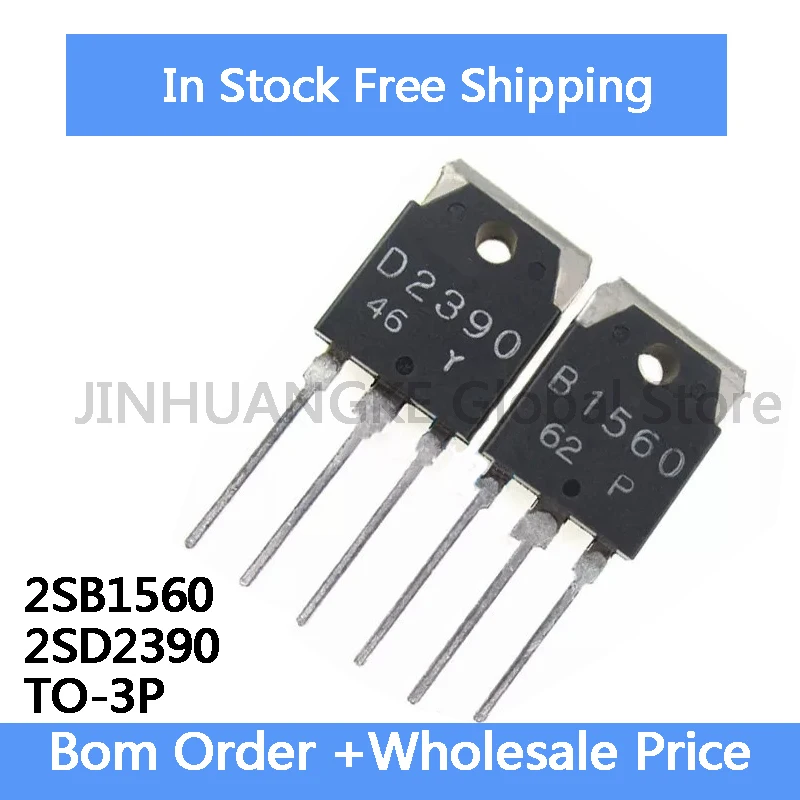 10PCS 2SB1560 2SD2390 Pairs Darlington Transistors B1560 D2390 Audio Pair 10A 150V IC In Stock Wholesale