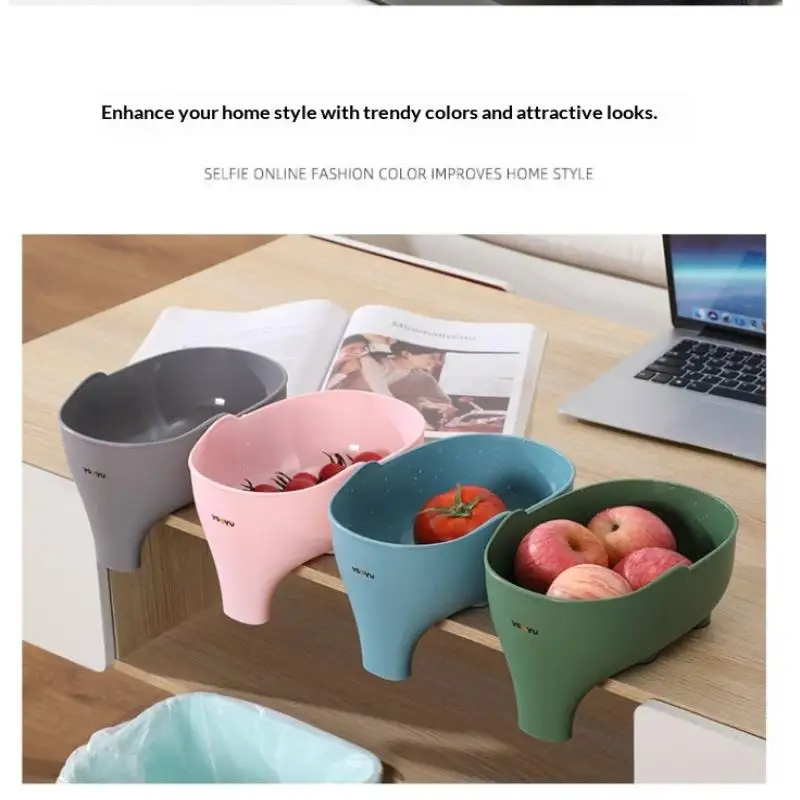 

Elephant Shaped Kitchen Sink Drainage Filter Basket Dry Wet Separation Vegetable Washing Basket Hanging Garbage Filter