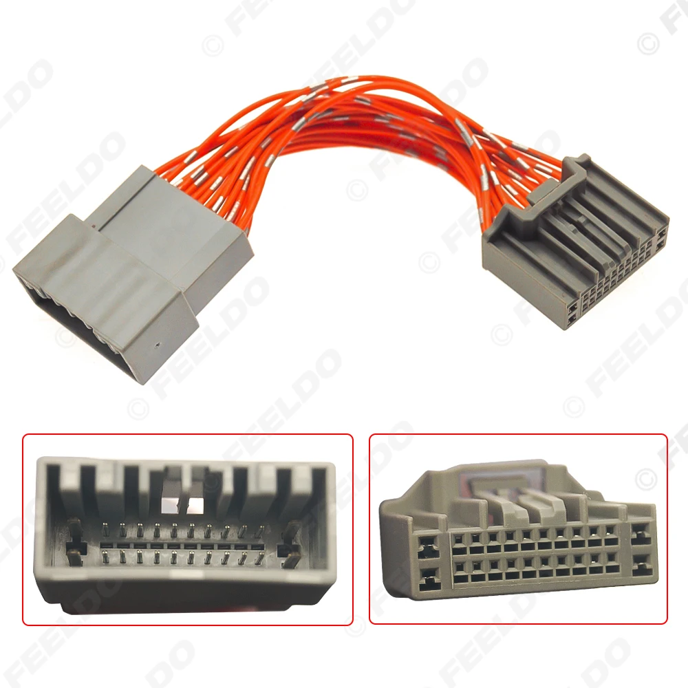 Car Stereo 24pin Male To Female Plug Wire Harness Adapter For Honda Crider Audio Wiring Connector Double Head Wire Harness