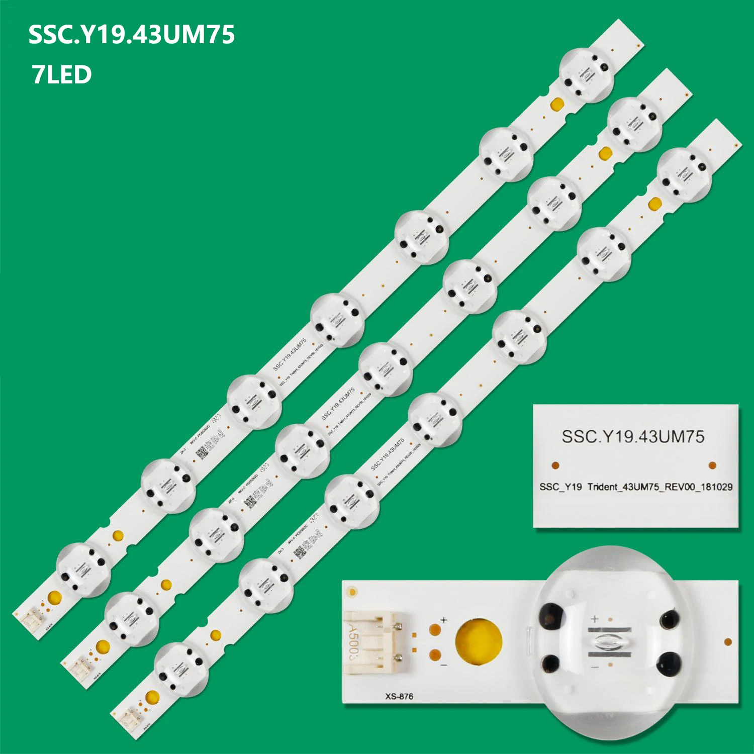 

LED Backlight strip SSC_Trident_43UK65_S SVL430A62 For LG 43"TV LGD43062 HC430DQG-SLUR-A14X EAV63992501 HC430DQN-ABUR2-914X