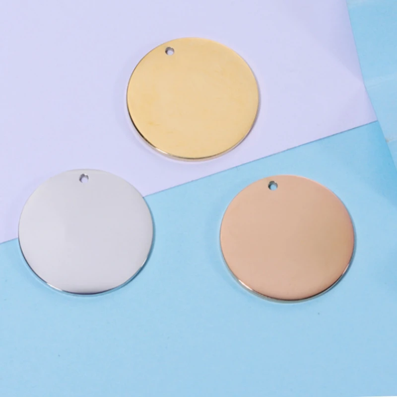 20mm 25mm 20piece/lot 1.5mm Thickness DIY Blank Stamping Round Discs Mirror Polish Stainless Steel Engrave Charm Disk