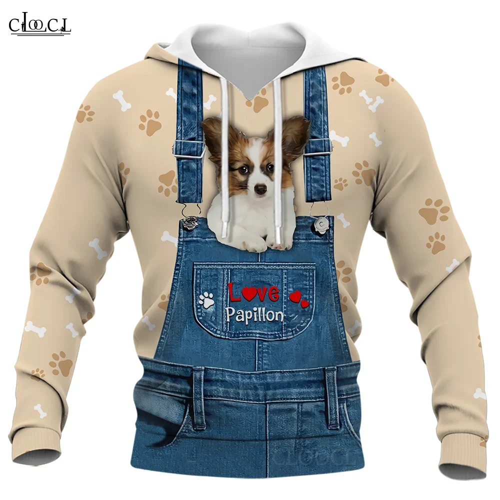 

CLOOCL Men Hoodie 3D Graphics Animal Papillon Printed Women Pullover Hooded Sweatshirt Fashion Hooded Jacket Teenage Clothing