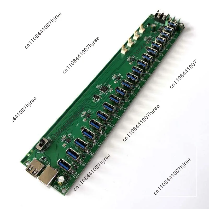21 ports (20 + 1 port spare) USB hub PCBA board