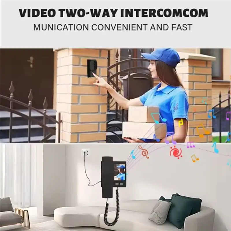 Диалог ABSU Дверной звонок Инфракрасное ночное видение 3,5-дюймовый IPS-экран Дверная камера Полный угол обзора Беспроводной домофон