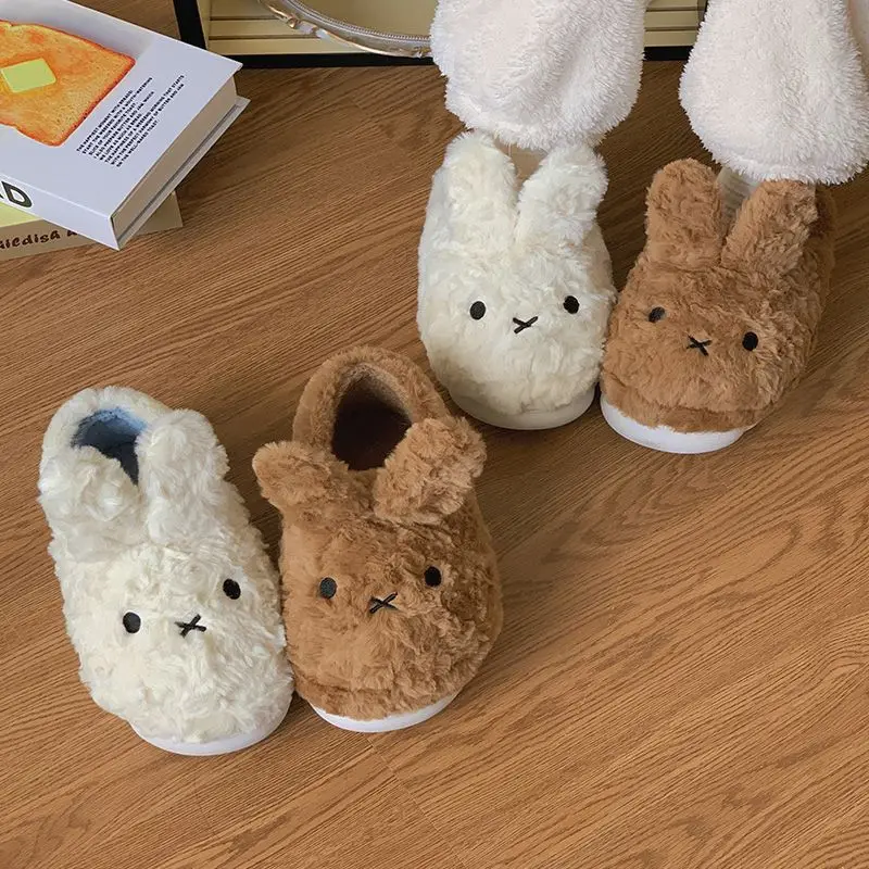 

Kawaii Slippers for Women Winter Student Non Slip Home Furnishings Indoor Warmth Cotton Floor Shoes Girl Gift Toys