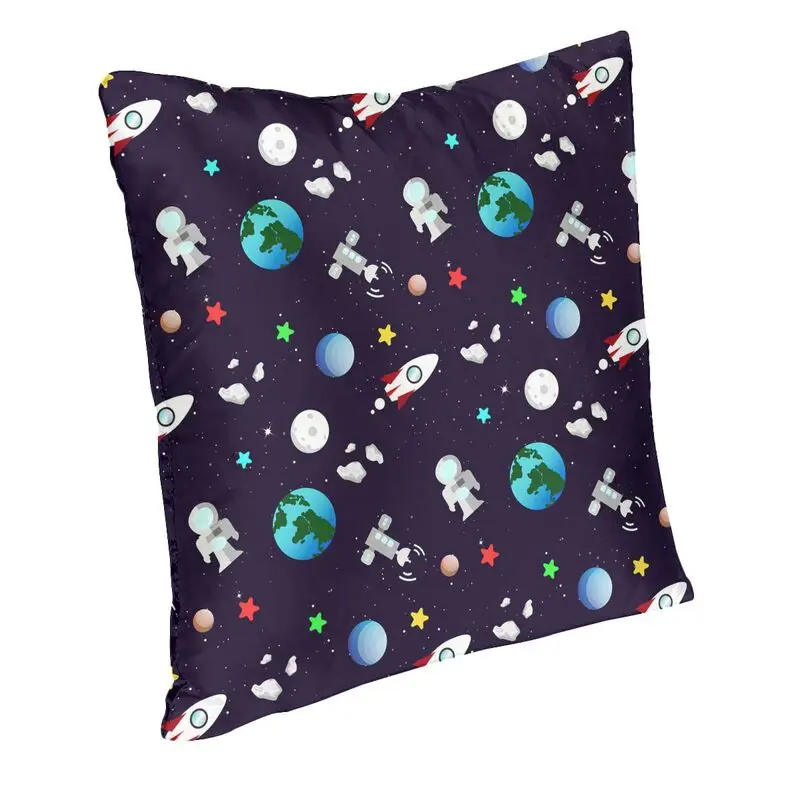 Space Universe Astronaut Cushion Covers For Living Room Galaxy Rocket Planet Square Throw Pillow Cover Sofa Bedding Pillowcase