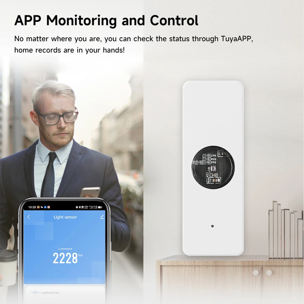 Tuya WiFi Smart Lighting Sensor Intelligent Home Illumination Sensor Brightness Detector Automation Work with Smart life Linkage