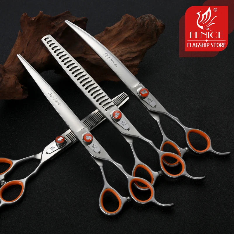 Fenice Professional 7.0/8.0 inch grooming scissors for dogs JP440C Pet Hairdressing kit set accesorios y otros