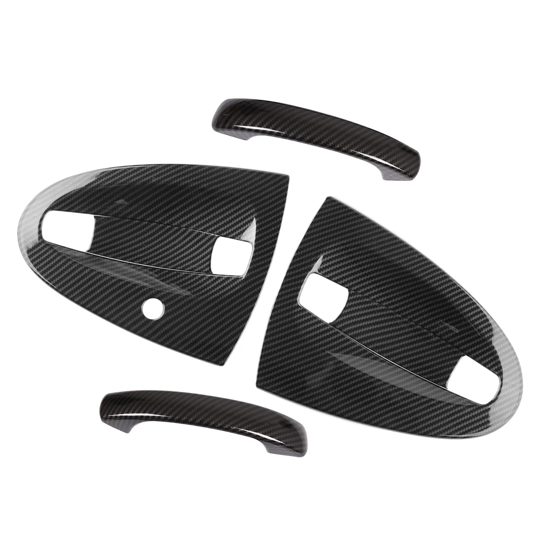 1 Set Carbon Fiber Style ABS Car Exterior Door Handle Cover Trim Fit for Smart Fortwo 451 2009 2010 2011 2012 2013 2014 2015